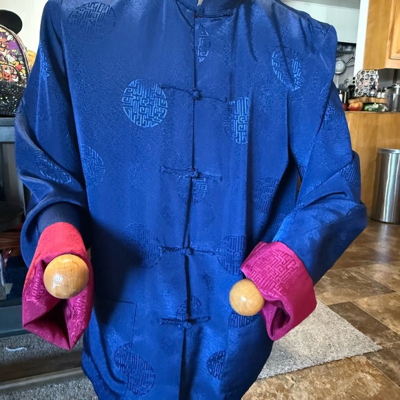 Tang suit Men's Blue and red double side Jacket - Picture 2 of 7